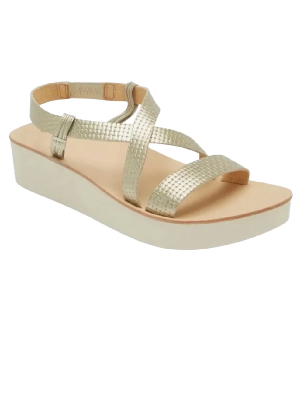 NWT! OluKai Onohi Strappy Platform Sandal in Bubbly/White Sand